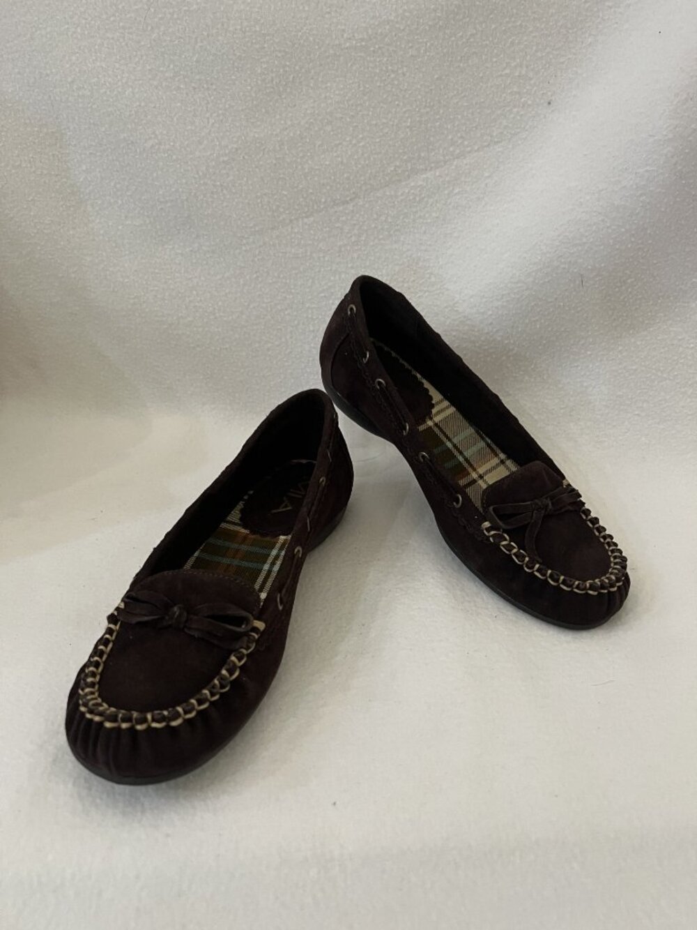 MIA Women's Suede Slip-on Loafers Moccasins, Brown Suede, Size 7.5M, New In Box